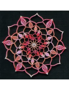 AMADEA Dřevěná dekorace mandala růžová 9 cm