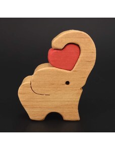 AMADEA Dřevěný slon se srdcem, masivní dřevo, 6x5x2 cm