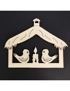 AMADEA Dřevěná ozdoba ptáčci 7 cm