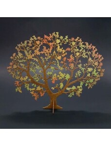 AMADEA Dřevěný 3D strom v podzimních barvách , šířka 24 cm, tl. 3mm