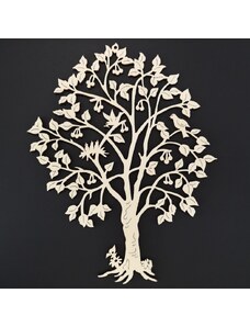 AMADEA Dřevěný strom třešeň s ptáky, přírodní závěsná dekorace, výška 21 cm