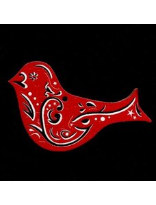 AMADEA Dřevěná ozdoba červená ptáček 6 cm