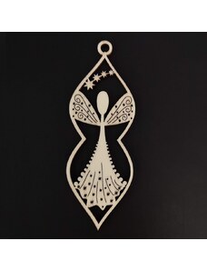 AMADEA Dřevěná ozdoba s andělem 10 cm