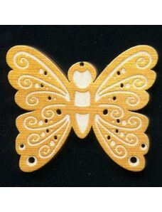 AMADEA Dřevěná ozdoba s potiskem motýl 6 cm