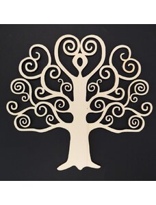 AMADEA Dřevěný strom, přírodní závěsná dekorace, výška 22 cm
