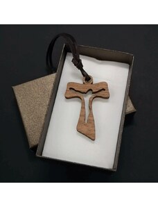 AMADEA Dřevěný přívěsek na krk - křížek, 4 cm