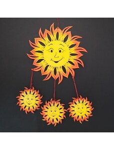 AMADEA Dřevěná dekorace sluníčka, výška 70 cm