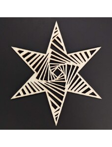 AMADEA Dřevěná dekorace hvězda proplétaná 9 cm