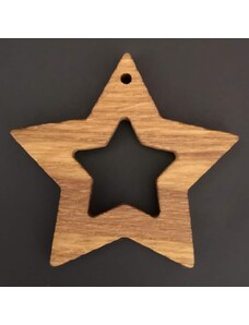 AMADEA Dřevěná ozdoba z masivu - hvězda 6 cm