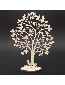 AMADEA Dřevěný 3D strom s třešněmi, výška 17 cm