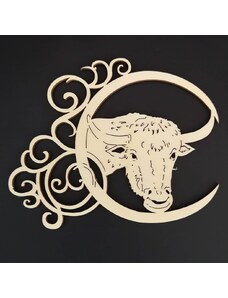 AMADEA Dřevěná ozdoba - znamení býk 13 cm