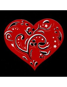 AMADEA Dřevěná ozdoba červená srdce 6 cm