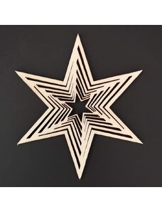 AMADEA Dřevěná ozdoba hvězda stupňovaná 9 cm