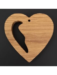 AMADEA Dřevěná ozdoba z masivu prořezávaná - srdce 6 cm