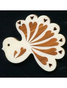 AMADEA Dřevěná ozdoba s potiskem ptáček 6 cm