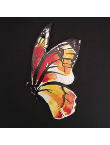 AMADEA Dřevěná dekorace motýl červený 9 cm