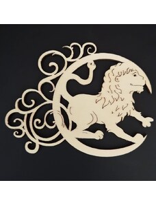 AMADEA Dřevěná ozdoba - znamení lev 13 cm