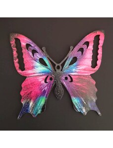 AMADEA Dřevěná dekorace motýl fialový 9 cm