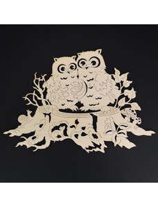 AMADEA Dřevěný obrázek k vymalování sovy na pařezu 18 cm