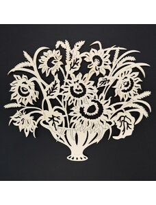 AMADEA Dřevěný obrázek k vymalování slunečnice, k zavěšení, 25x20 cm