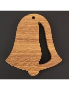 AMADEA Dřevěná z ozdoba z masivu prořezávaná - zvonek 6 cm