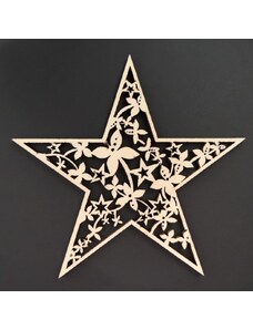 AMADEA Dřevěná ozdoba hvězda 9 cm