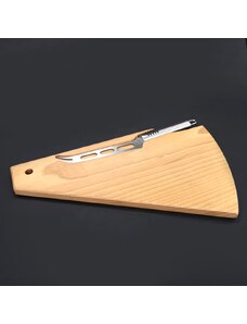 AMADEA Dřevěné prkénko na sýr s nožem na sýr, masivní dřevo, 33x21x1,5 cm