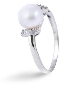 Tiniana Stříbrný prsten s pravou říční perlou TAJ-0099