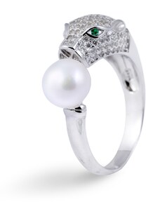 Tiniana Stříbrný prsten s pravou říční perlou TAJ-0098
