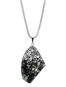 SkloBižuterie-J Náhrdelník Krystal vyplněn kamínky Swarovski Jet Crystal