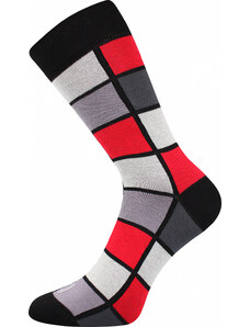 Lonka Barevné ponožky cool vzor šedá + červená