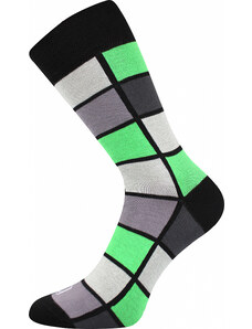 Lonka | Barevné ponožky cool vzor šedá + zelená