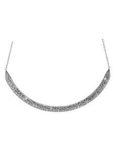 SkloBižuterie-J Ocelový náhrdelník Oblouk Swarovski Crystal