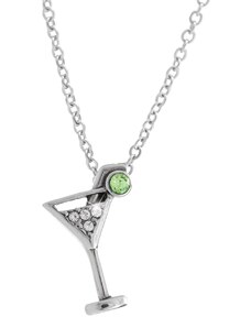 SkloBižuterie-J Ocelový náhrdelník Sklenka Martini Swarovski Crystal