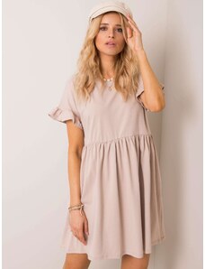 BASIC Dámské béžové šaty -beige Béžová