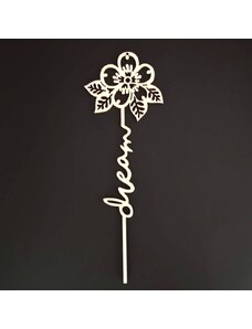 AMADEA Dřevěný zápich květina - Dream, délka 28 cm