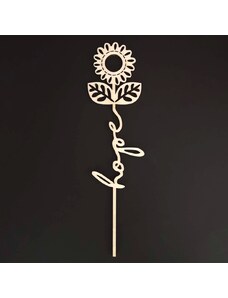 AMADEA Dřevěný zápich květina - Hope, délka 28 cm