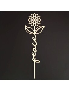 AMADEA Dřevěný zápich květina - Peace, délka 28 cm