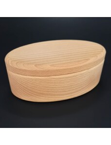 AMADEA Dřevěná dóza oválná, masivní dřevo, 15x9x4,5 cm