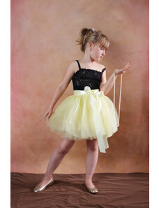 ADELO Tutu sukně tylová dětská nad kolena - žlutá - délka 35 cm a 50 cm