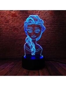Frozen 3D LED Lampička Elsa Ledové království