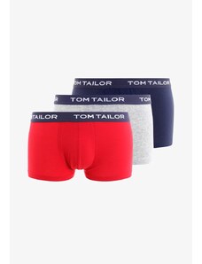 TOM TAILOR Trojbalení pánských boxerek (červená / šedá / tmavomodrá)
