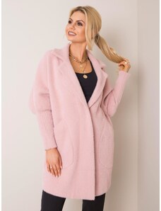 BASIC Dámský růžový kabát -pink Pudrová