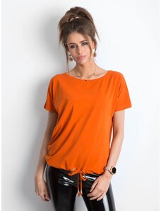 Fashionhunters Tmavě oranžové tričko Curiosity