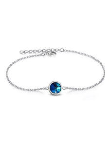 Jewellis ČR Jewellis Ocelový náramek Rivoli s krystalem Swarovski - Bermuda Blue