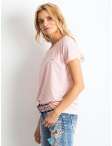 Fashionhunters Transformativní růžové melanžové tričko