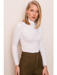 Fashionhunters White BSL turtleneck blouse