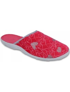 BEFADO Dámské pantofle PAULA 235D160 motiv srdíčka, červená