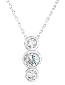 EVOLUTION GROUP Stříbrný náhrdelník se třemi zirkony v bílé barvě 882009.1