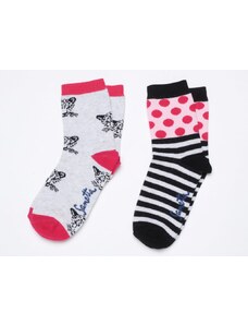 Ewers Dětské ponožky Puntíky a Proužky růžové (2ks)